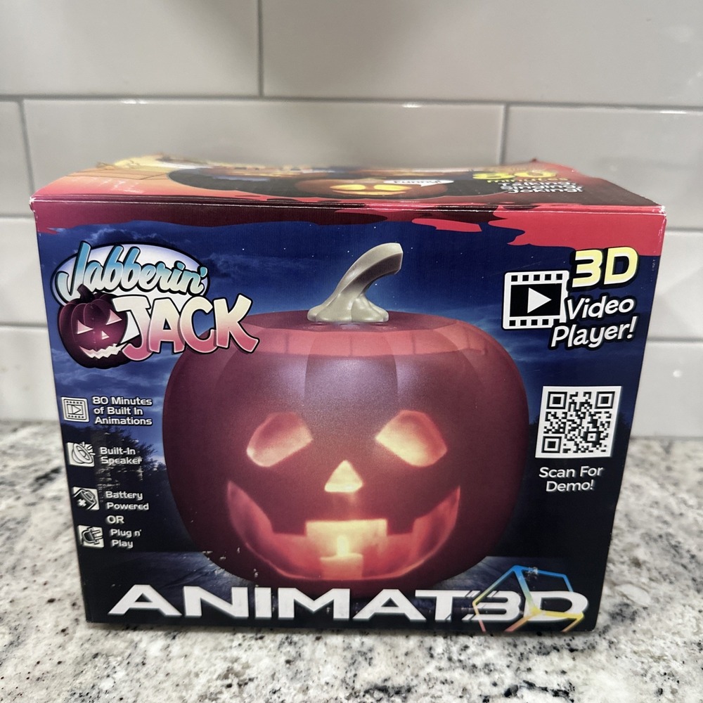Jabberin' Jack Talking Animated Pumpkin with 8 Inch Screen NIB